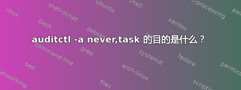 auditctl -a never,task 的目的是什么？