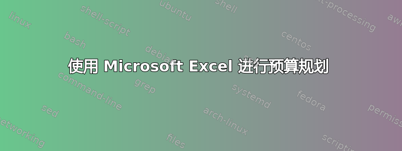 使用 Microsoft Excel 进行预算规划