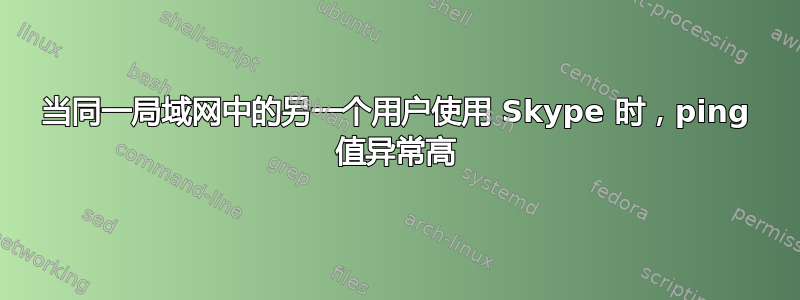 当同一局域网中的另一个用户使用 Skype 时，ping 值异常高