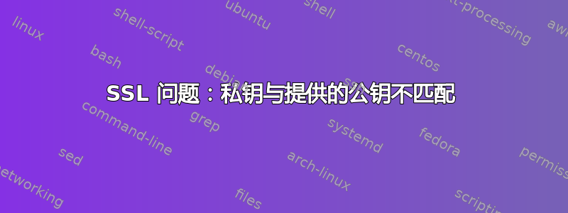 SSL 问题：私钥与提供的公钥不匹配