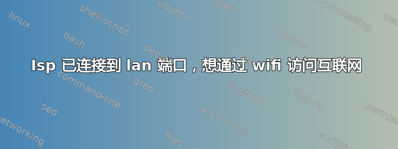 Isp 已连接到 lan 端口，想通过 wifi 访问互联网