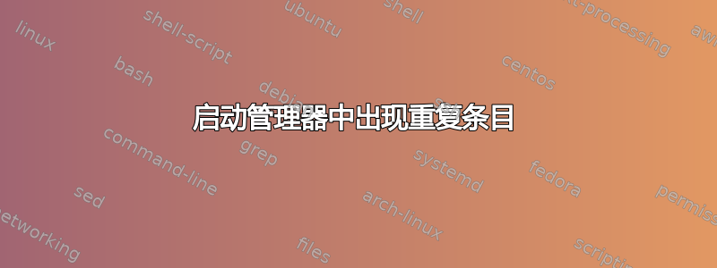 启动管理器中出现重复条目