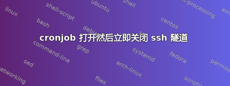 cronjob 打开然后立即关闭 ssh 隧道