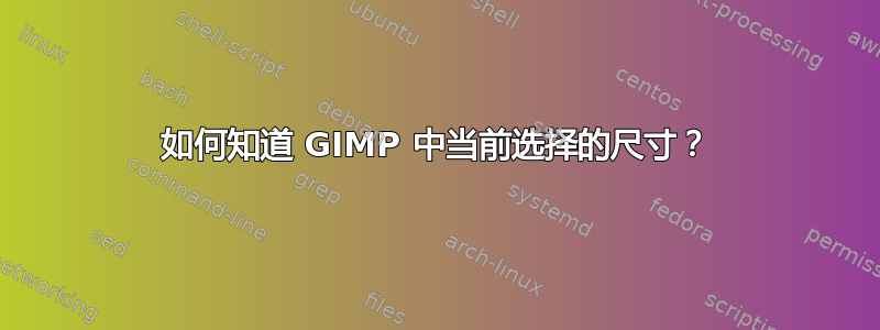 如何知道 GIMP 中当前选择的尺寸？