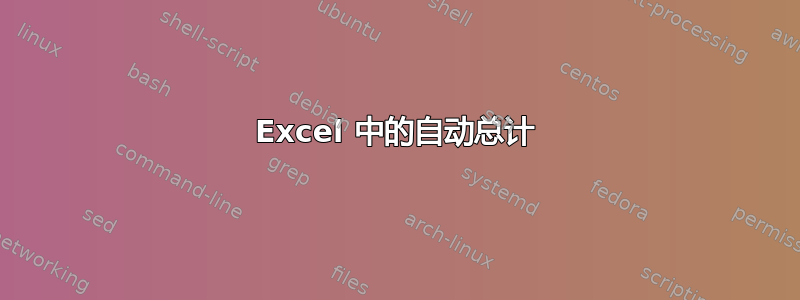 Excel 中的自动总计