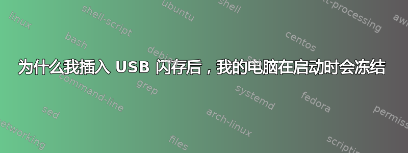 为什么我插入 USB 闪存后，我的电脑在启动时会冻结