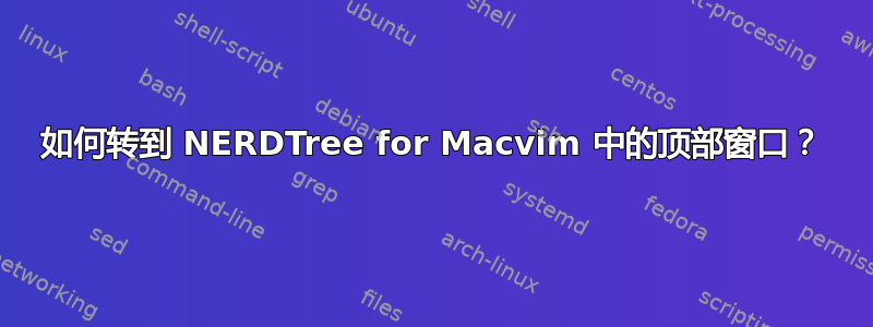 如何转到 NERDTree for Macvim 中的顶部窗口？