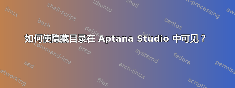 如何使隐藏目录在 Aptana Studio 中可见？