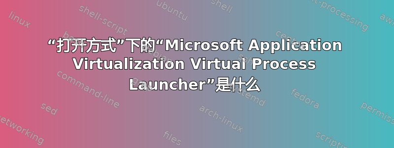 “打开方式”下的“Microsoft Application Virtualization Virtual Process Launcher”是什么