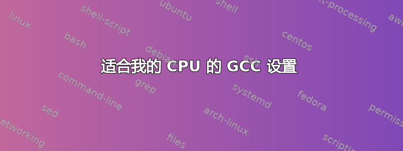 适合我的 CPU 的 GCC 设置