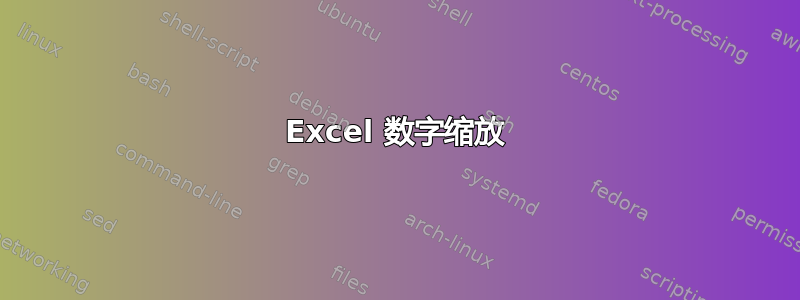 Excel 数字缩放