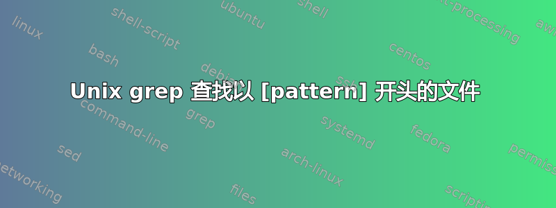 Unix grep 查找以 [pattern] 开头的文件