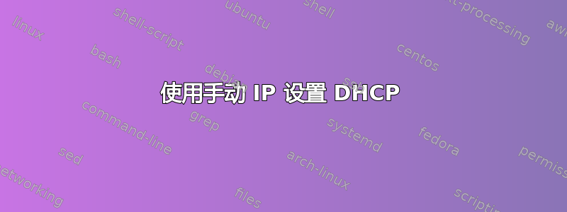 使用手动 IP 设置 DHCP