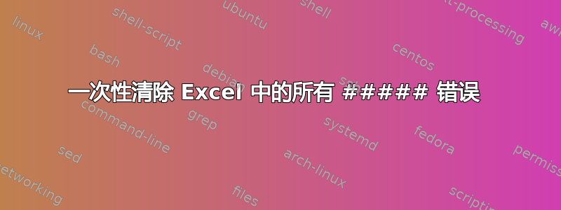 一次性清除 Excel 中的所有 ##### 错误 