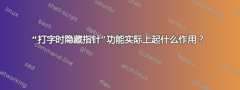 “打字时隐藏指针”功能实际上起什么作用？