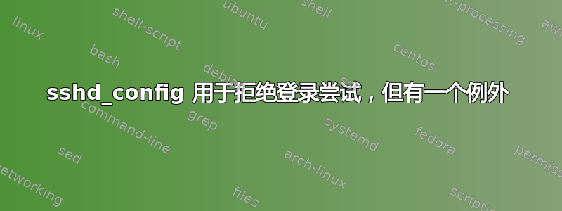 sshd_config 用于拒绝登录尝试，但有一个例外