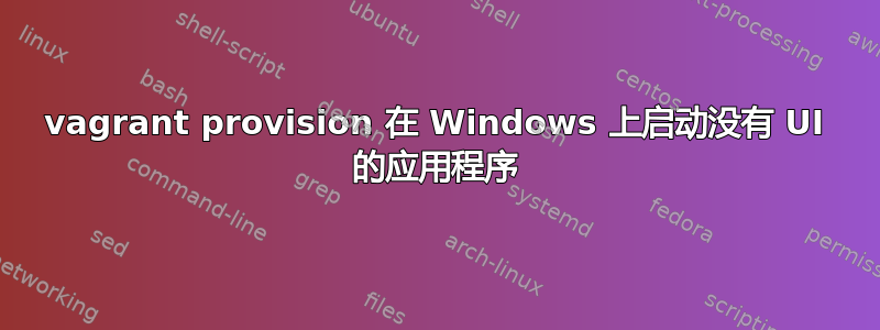 vagrant provision 在 Windows 上启动没有 UI 的应用程序