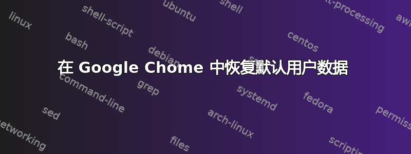 在 Google Chome 中恢复默认用户数据