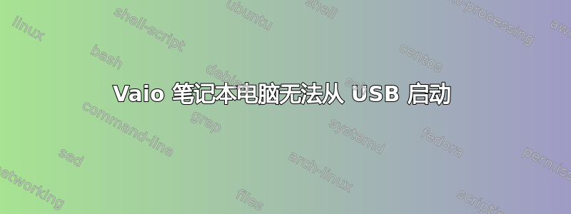 Vaio 笔记本电脑无法从 USB 启动