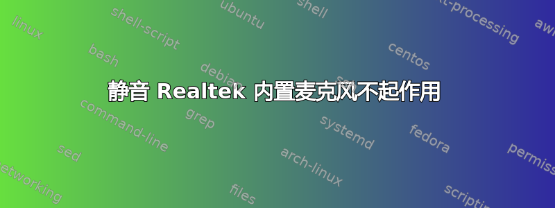 静音 Realtek 内置麦克风不起作用