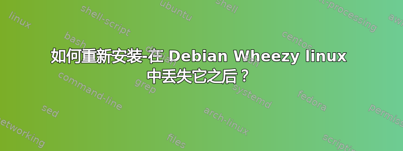 如何重新安装-在 Debian Wheezy linux 中丢失它之后？