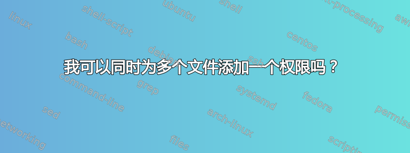 我可以同时为多个文件添加一个权限吗？