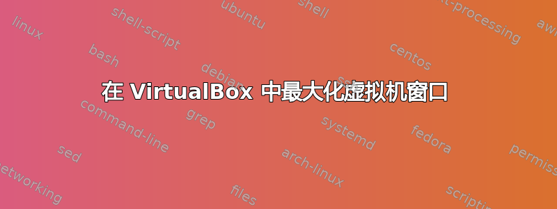 在 VirtualBox 中最大化虚拟机窗口