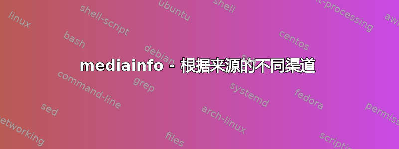 mediainfo - 根据来源的不同渠道