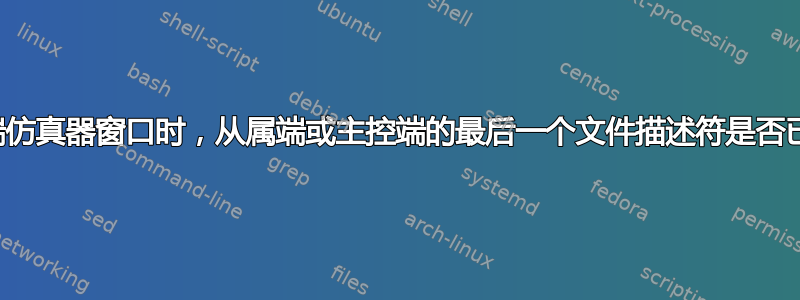 关闭终端仿真器窗口时，从属端或主控端的最后一个文件描述符是否已关闭？