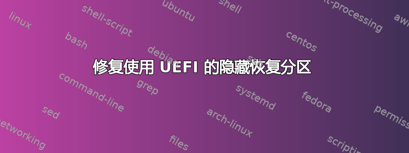 修复使用 UEFI 的隐藏恢复分区