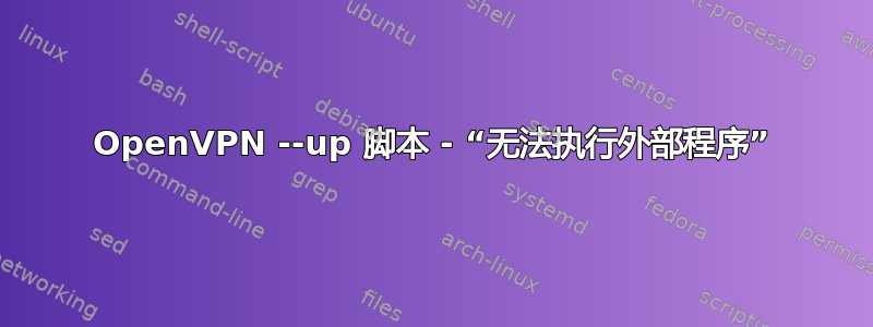 OpenVPN --up 脚本 - “无法执行外部程序”