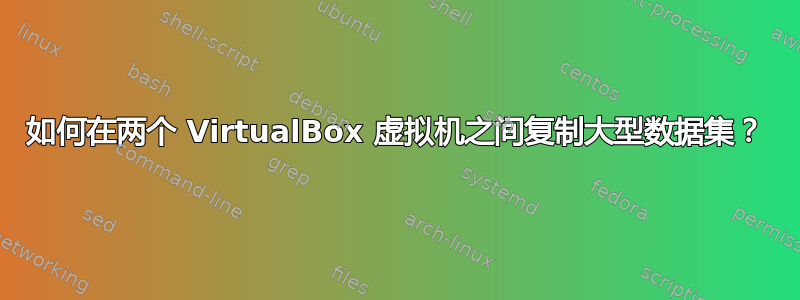 如何在两个 VirtualBox 虚拟机之间复制大型数据集？