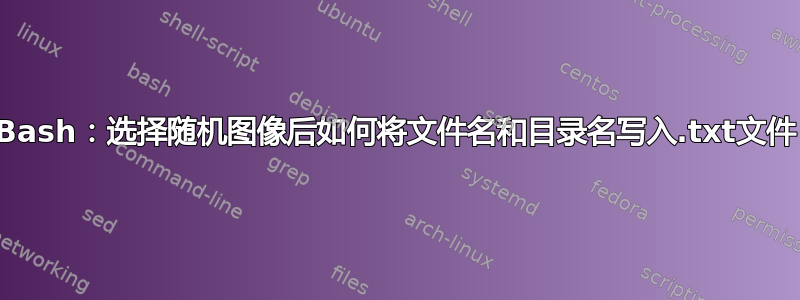 Bash：选择随机图像后如何将文件名和目录名写入.txt文件