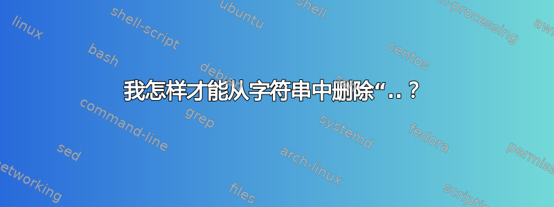 我怎样才能从字符串中删除“..？