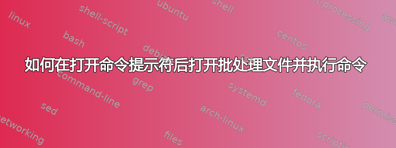 如何在打开命令提示符后打开批处理文件并执行命令