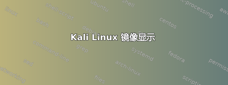 Kali Linux 镜像显示