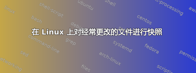 在 Linux 上对经常更改的文件进行快照