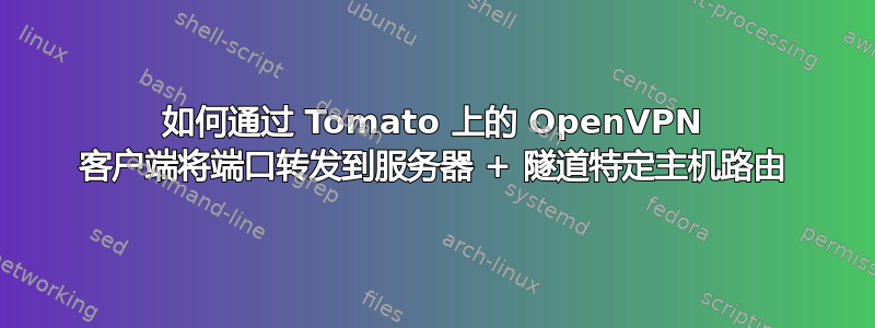 如何通过 Tomato 上的 OpenVPN 客户端将端口转发到服务器 + 隧道特定主机路由