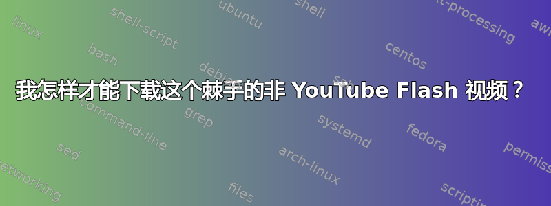 我怎样才能下载这个棘手的非 YouTube Flash 视频？