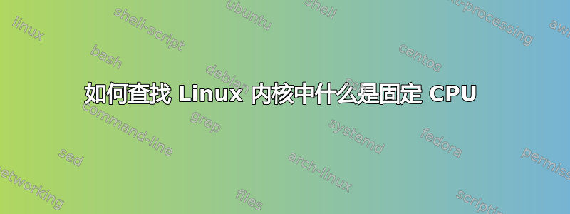 如何查找 Linux 内核中什么是固定 CPU