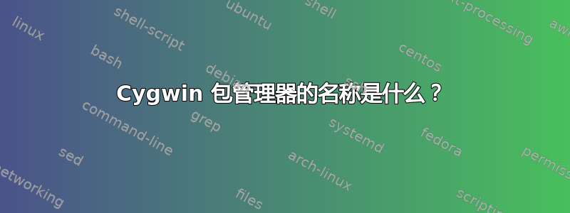 Cygwin 包管理器的名称是什么？