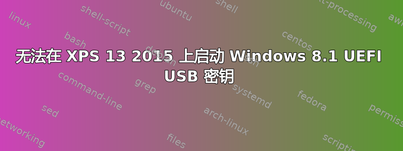 无法在 XPS 13 2015 上启动 Windows 8.1 UEFI USB 密钥