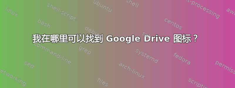 我在哪里可以找到 Google Drive 图标？