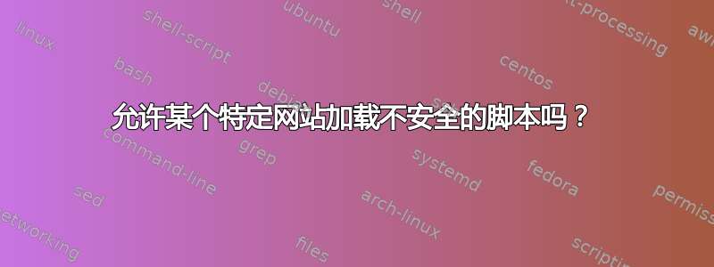 允许某个特定网站加载不安全的脚本吗？