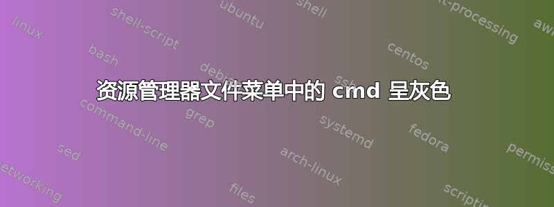 资源管理器文件菜单中的 cmd 呈灰色