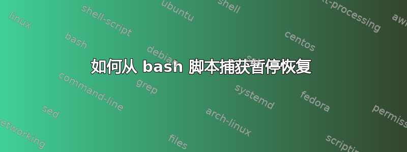 如何从 bash 脚本捕获暂停恢复