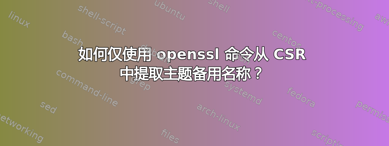 如何仅使用 openssl 命令从 CSR 中提取主题备用名称？