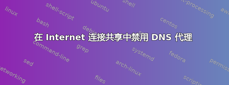 在 Internet 连接共享中禁用 DNS 代理