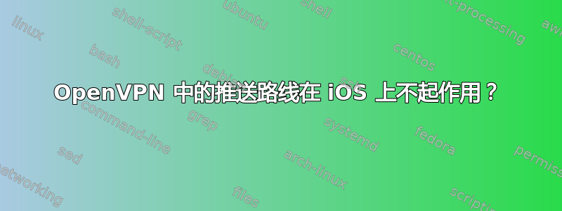 OpenVPN 中的推送路线在 iOS 上不起作用？