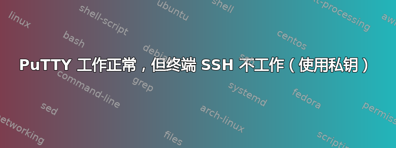 PuTTY 工作正常，但终端 SSH 不工作（使用私钥）